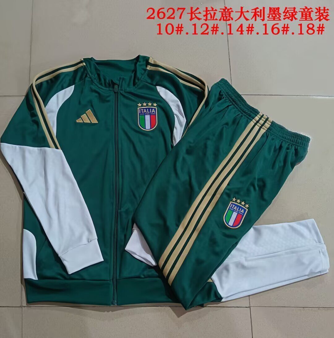Kids Italy 25/26 Tracksuit - Green